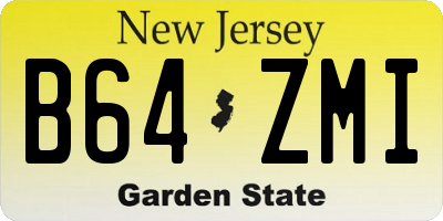 NJ license plate B64ZMI