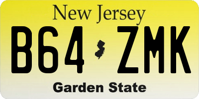 NJ license plate B64ZMK