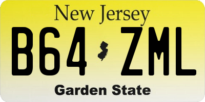 NJ license plate B64ZML