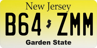 NJ license plate B64ZMM