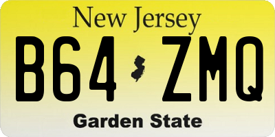 NJ license plate B64ZMQ