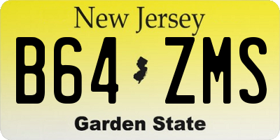 NJ license plate B64ZMS