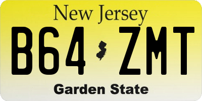 NJ license plate B64ZMT