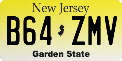 NJ license plate B64ZMV