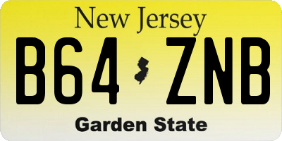 NJ license plate B64ZNB