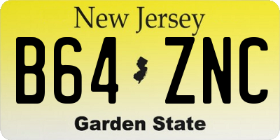 NJ license plate B64ZNC