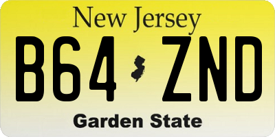 NJ license plate B64ZND