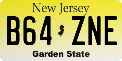 NJ license plate B64ZNE