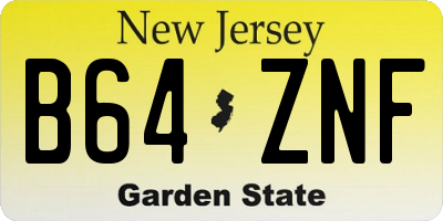 NJ license plate B64ZNF