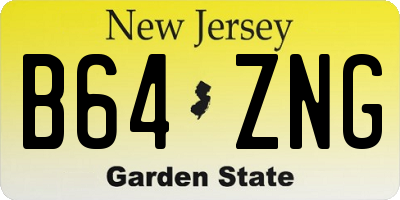 NJ license plate B64ZNG