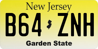 NJ license plate B64ZNH