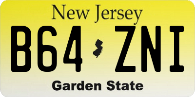 NJ license plate B64ZNI