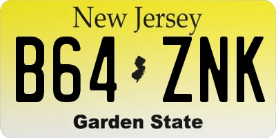 NJ license plate B64ZNK