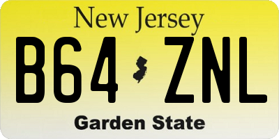 NJ license plate B64ZNL