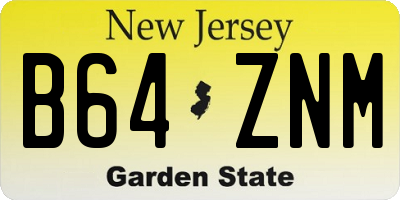 NJ license plate B64ZNM