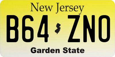 NJ license plate B64ZNO