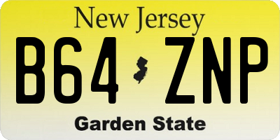 NJ license plate B64ZNP