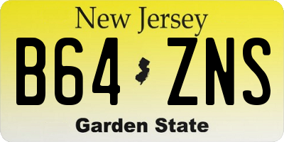 NJ license plate B64ZNS