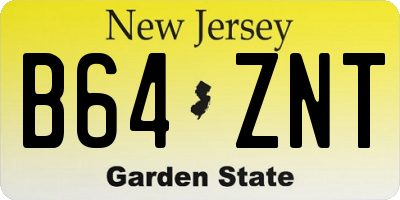 NJ license plate B64ZNT