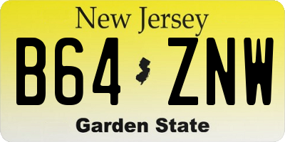 NJ license plate B64ZNW