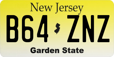 NJ license plate B64ZNZ