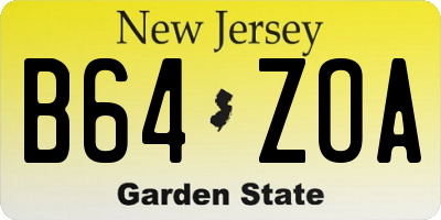 NJ license plate B64ZOA