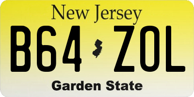 NJ license plate B64ZOL