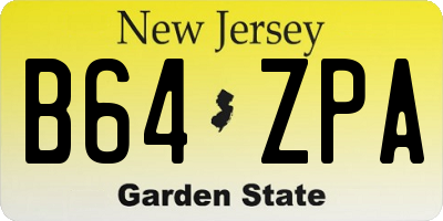 NJ license plate B64ZPA