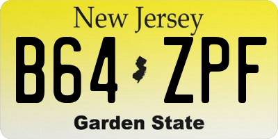 NJ license plate B64ZPF