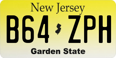 NJ license plate B64ZPH