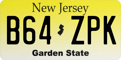 NJ license plate B64ZPK