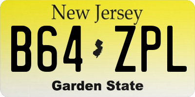 NJ license plate B64ZPL