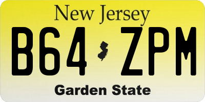NJ license plate B64ZPM