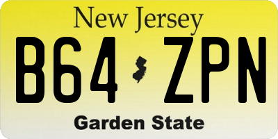 NJ license plate B64ZPN