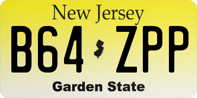 NJ license plate B64ZPP
