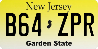 NJ license plate B64ZPR