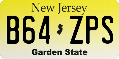 NJ license plate B64ZPS