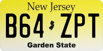 NJ license plate B64ZPT