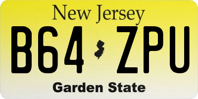 NJ license plate B64ZPU