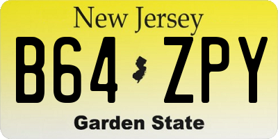 NJ license plate B64ZPY