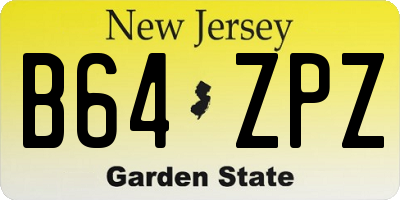 NJ license plate B64ZPZ