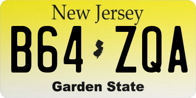 NJ license plate B64ZQA