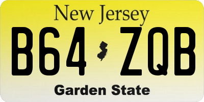 NJ license plate B64ZQB
