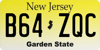 NJ license plate B64ZQC