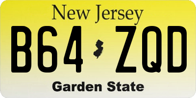 NJ license plate B64ZQD