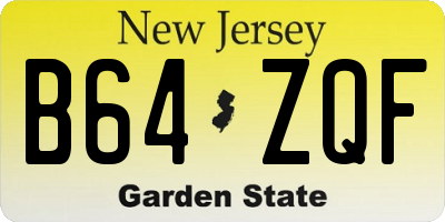 NJ license plate B64ZQF
