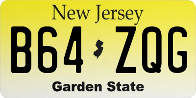 NJ license plate B64ZQG