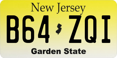 NJ license plate B64ZQI