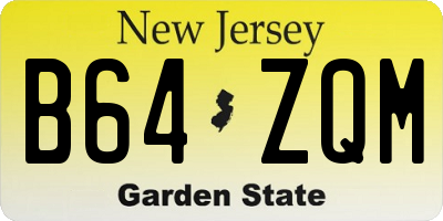 NJ license plate B64ZQM