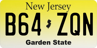 NJ license plate B64ZQN